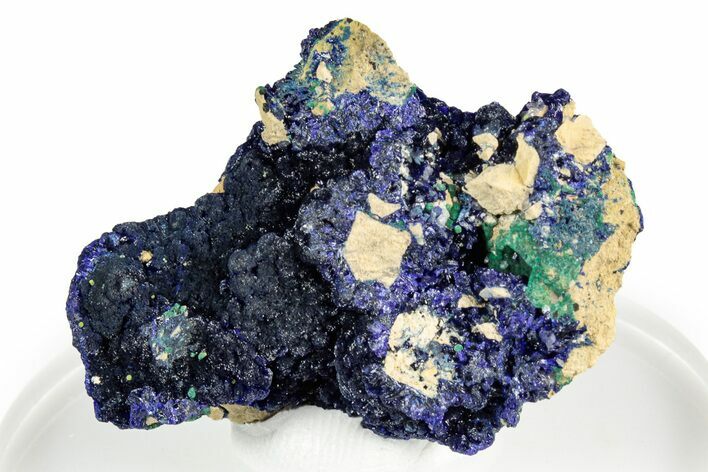 Vivid Blue Azurite Crystals on Malachite - Congo #346128